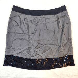 NWT Boden Silk Gray Colorblock Sequin Mini Skirt Sz US 10 / UK 14